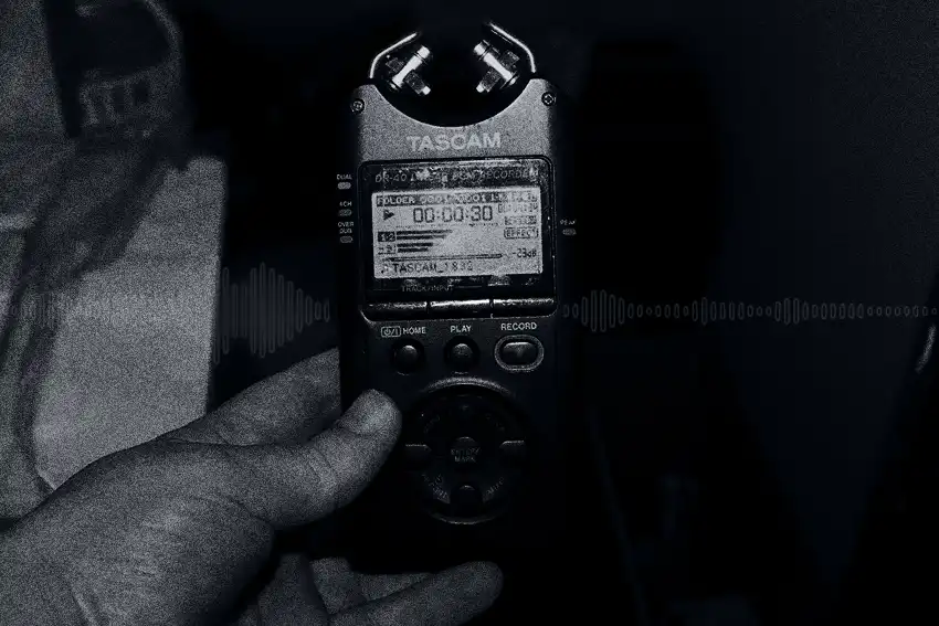 Gravador eletrônico com microfone